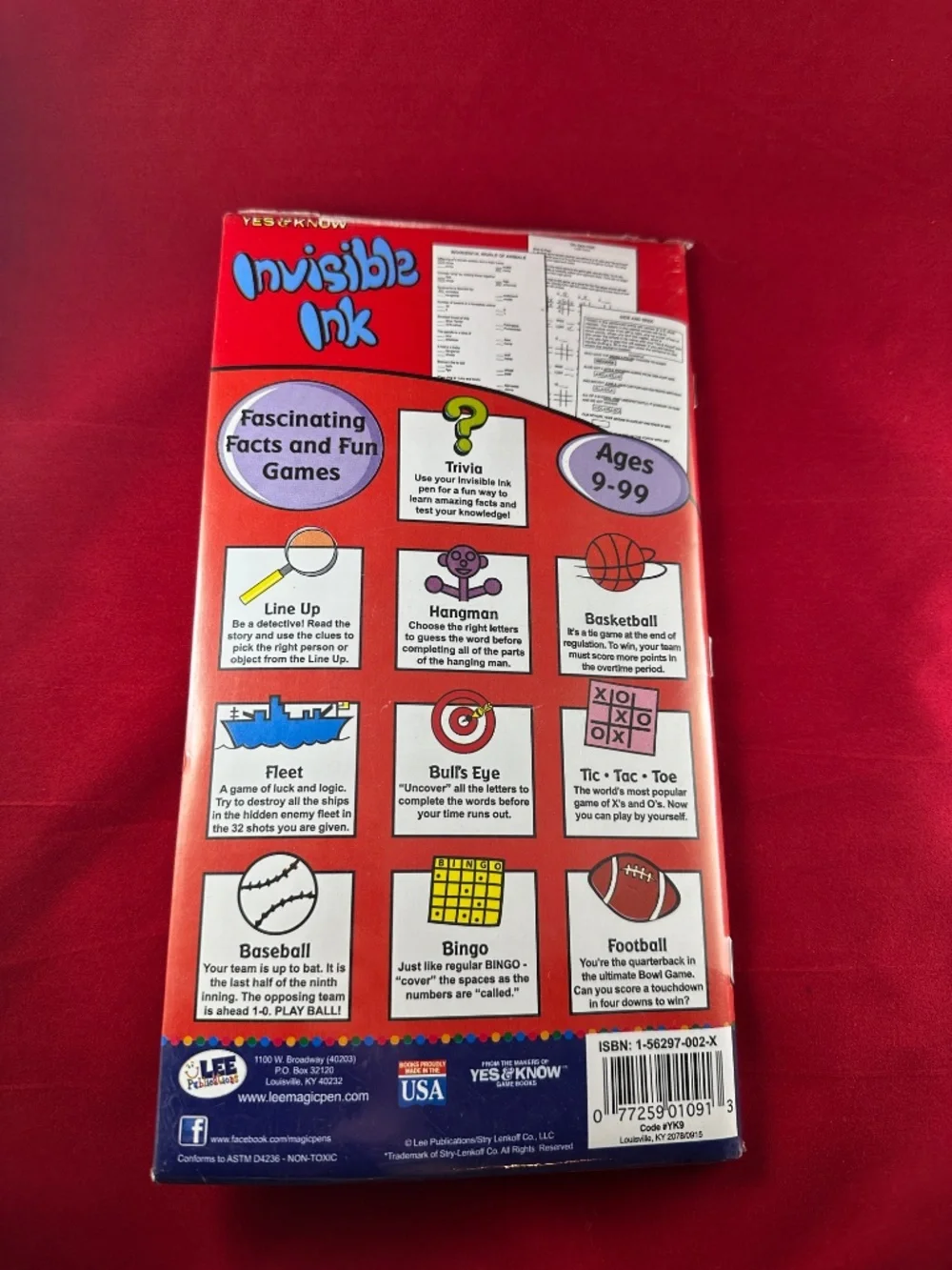 New Sealed Yes & Know Invisible Ink Games Book with Pen Ages 9–99